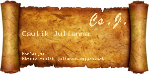 Csulik Julianna névjegykártya